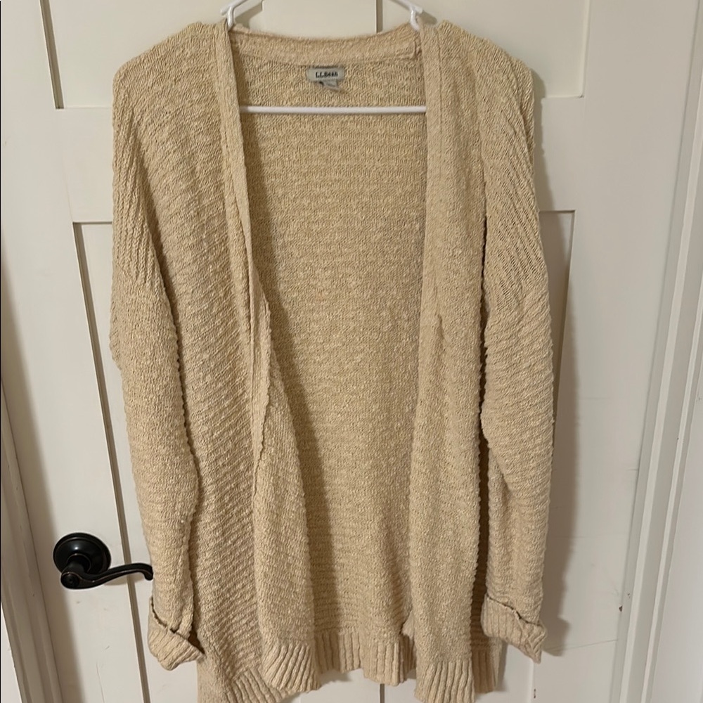 Cream Open-Front Sweater
